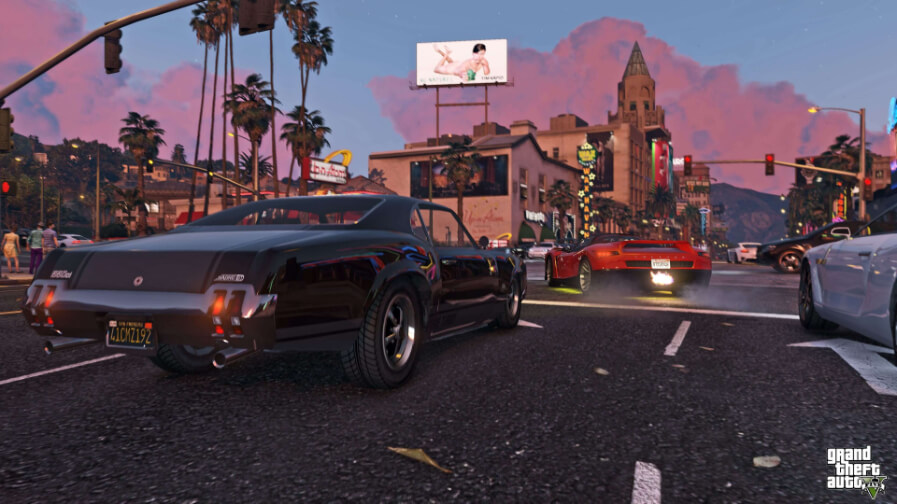 Adrenaline-pumping car chase through the streets of Los Santos in GTA 5